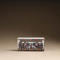 White - Madhubani Handpainted Cotton Clutch 08