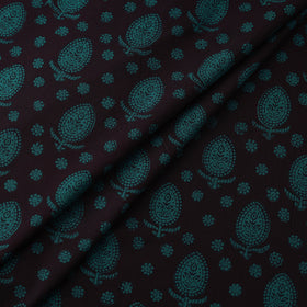 Black - Bagh Hand Block Print Natural Dyed Cotton Fabric 22