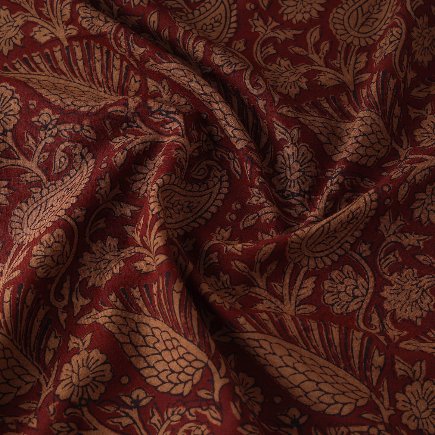Red - Bagh Hand Block Print Natural Dyed Cotton Fabric 23