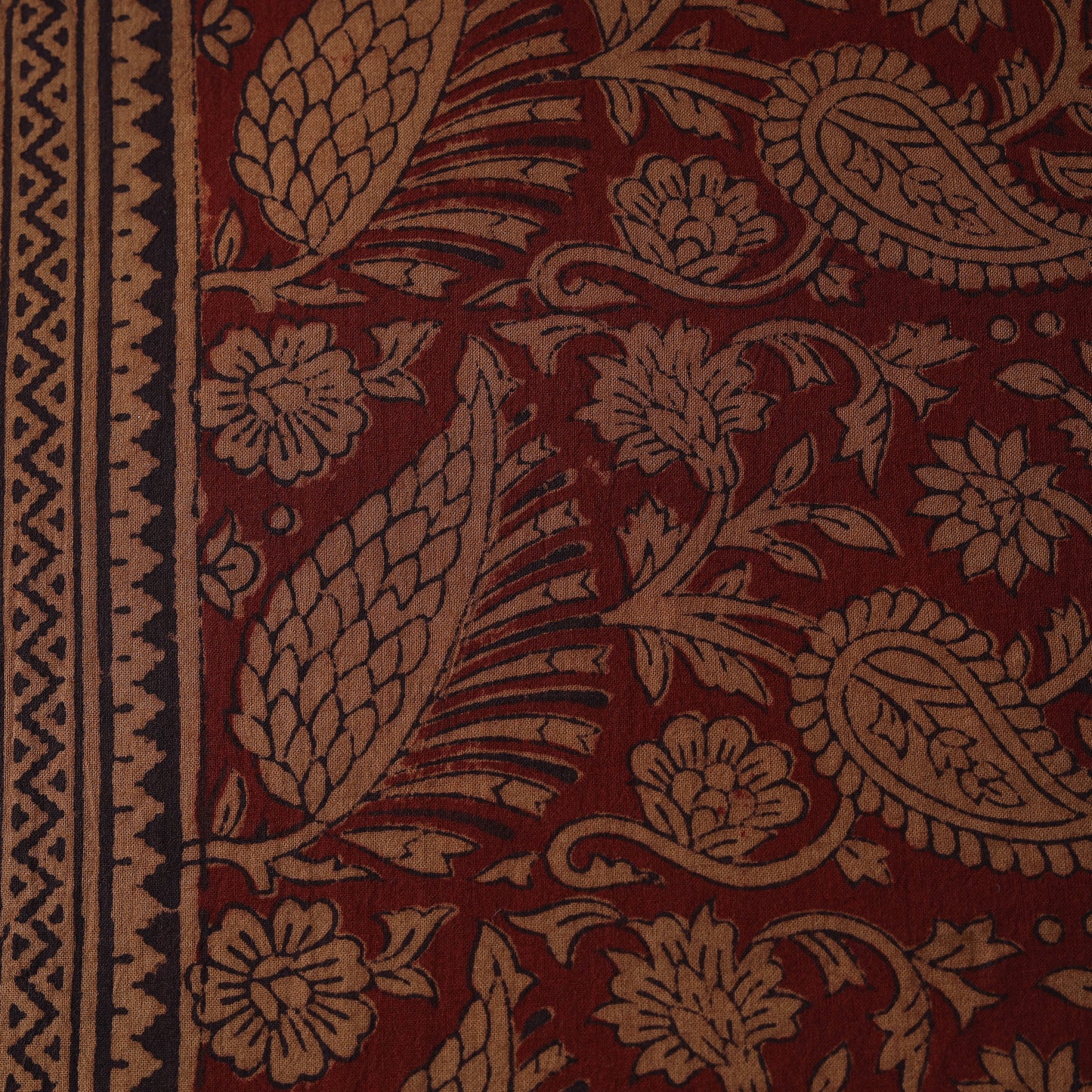 Red - Bagh Hand Block Print Natural Dyed Cotton Fabric 23