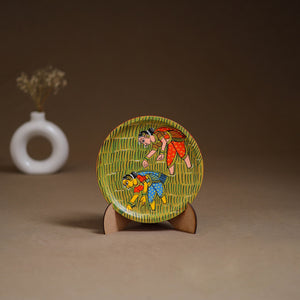 Cheriyal Handpainted Wooden Wall Plate with Stand 70