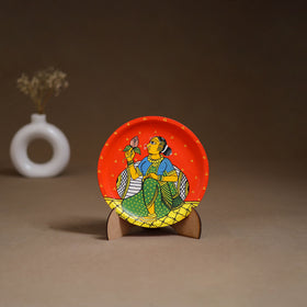 Cheriyal Handpainted Wooden Wall Plate with Stand 73