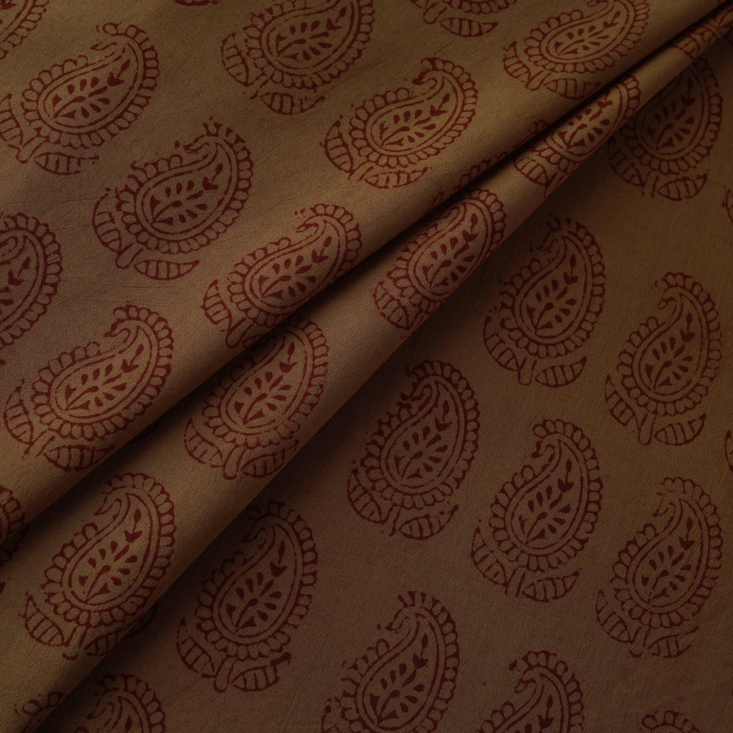 Brown - Bagh Hand Block Print Natural Dyed Cotton Fabric 24