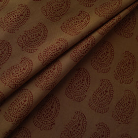 Brown - Bagh Hand Block Print Natural Dyed Cotton Fabric 24