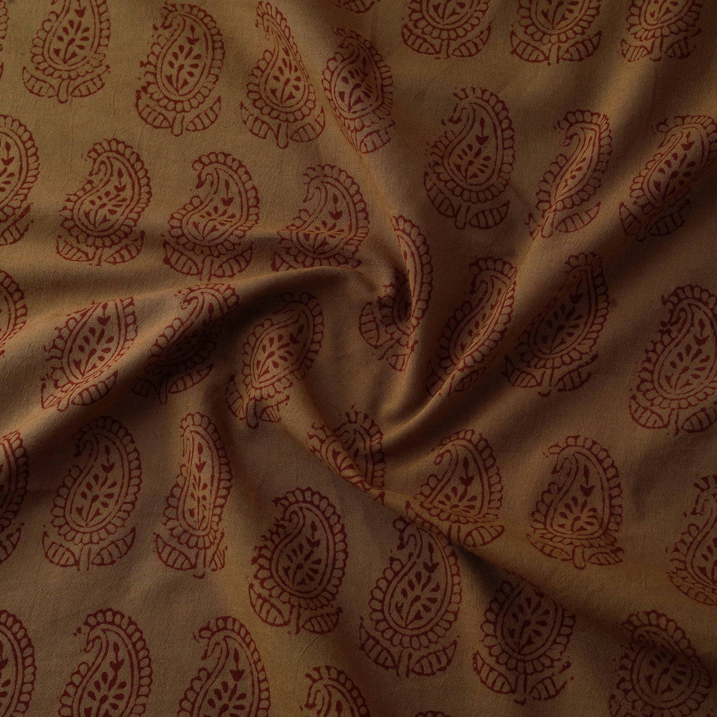 Brown - Bagh Hand Block Print Natural Dyed Cotton Fabric 24