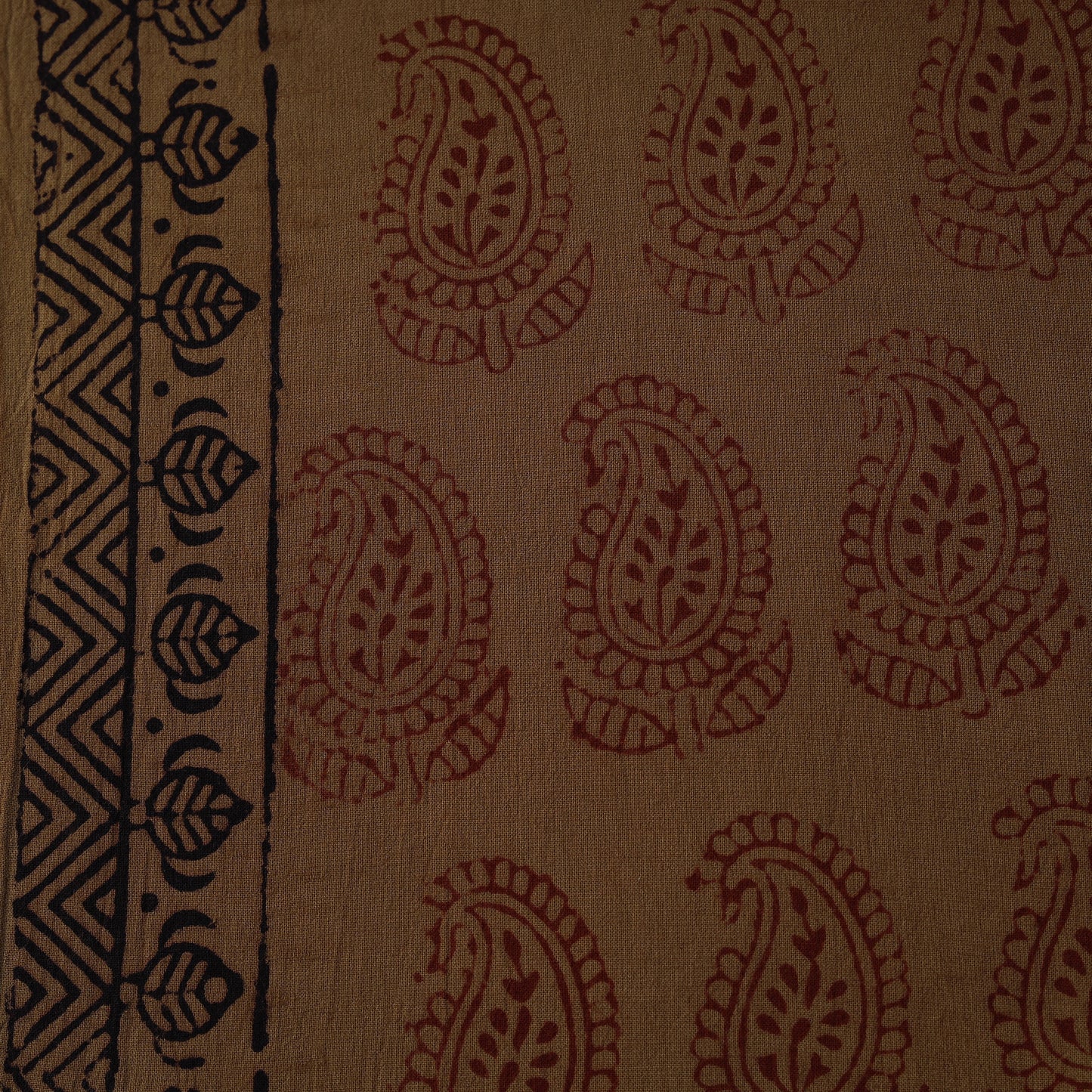 Brown - Bagh Hand Block Print Natural Dyed Cotton Fabric 24