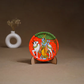 Cheriyal Handpainted Wooden Wall Plate with Stand 74