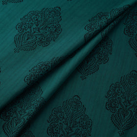 Green - Bagh Hand Block Print Natural Dyed Cotton Fabric 25