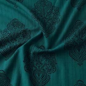 Green - Bagh Hand Block Print Natural Dyed Cotton Fabric 25