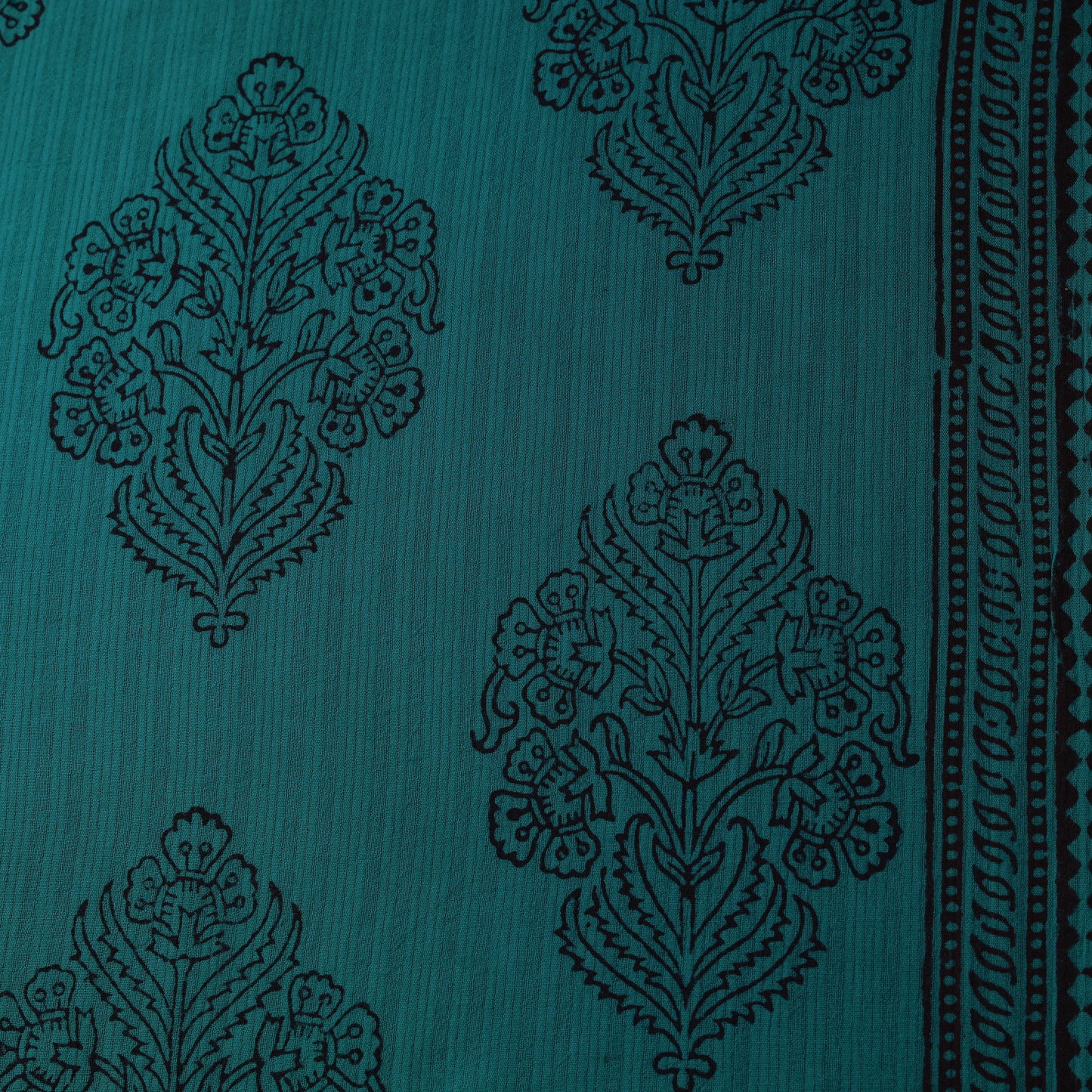 Green - Bagh Hand Block Print Natural Dyed Cotton Fabric 25