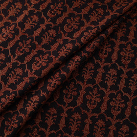 Black - Bagh Hand Block Print Natural Dyed Cotton Fabric 26