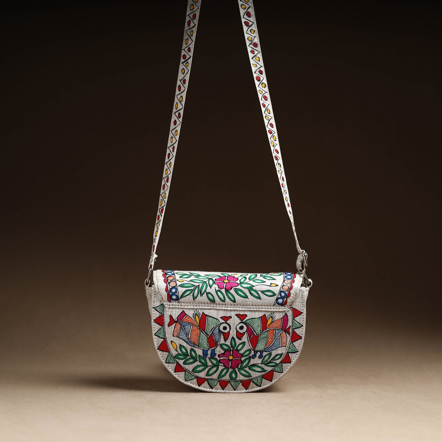 Multicolor - Madhubani Handpainted Cotton Sling Bag 26