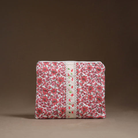 Lace Work Printed Quilted Laptop Bag
