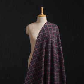 Ajrakh Hand Block Print Merino Wool Handloom Natural Dyed Fabric 07