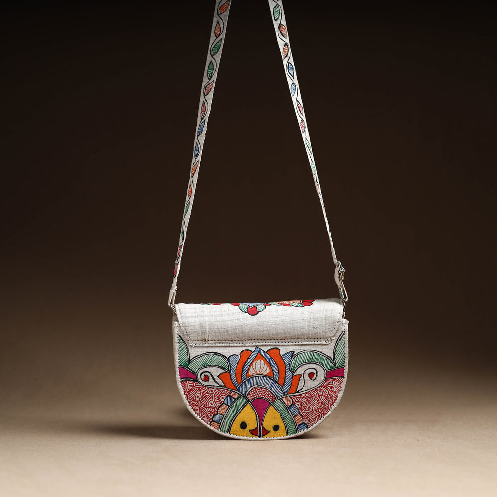 Multicolor - Madhubani Handpainted Cotton Sling Bag 27