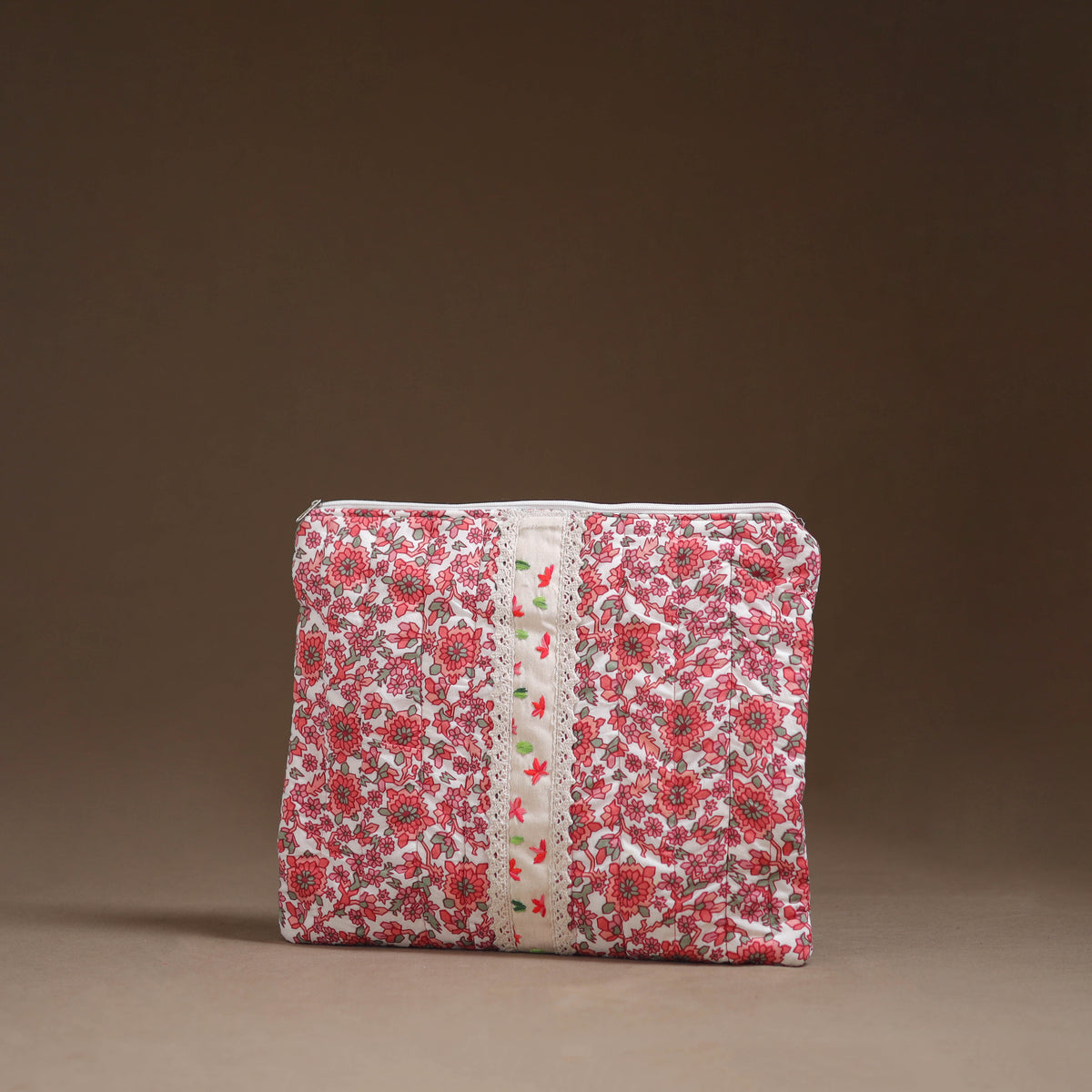 Lace Work Printed Quilted Laptop Bag