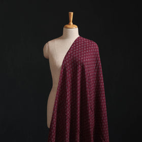 Ajrakh Hand Block Print Merino Wool Handloom Natural Dyed Fabric 06