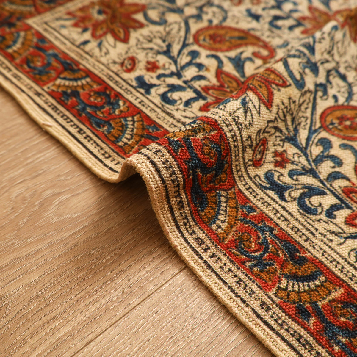 Warangal Handwoven Kalamkari Block Print Cotton Mat (2 x 2 Feet) 12