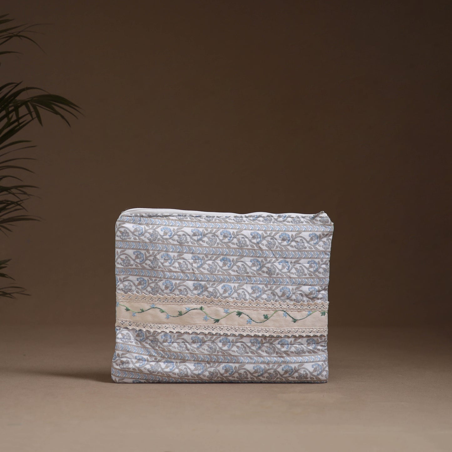 Lace Work Printed Quilted Laptop Bag