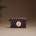 Flower with Bunny Hand Embroidered Printed Quilted Utility Pouch