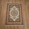 Original Kashmiri Chain Stitch Crewel Hand Embroidery Rug / Carpet (6 x 4 Feet) 02