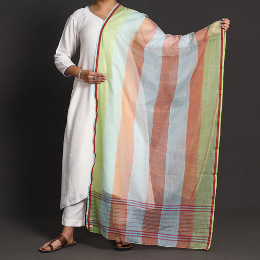 Multicolor - Pure Handwoven Kota Doria Silk Cotton Dupatta