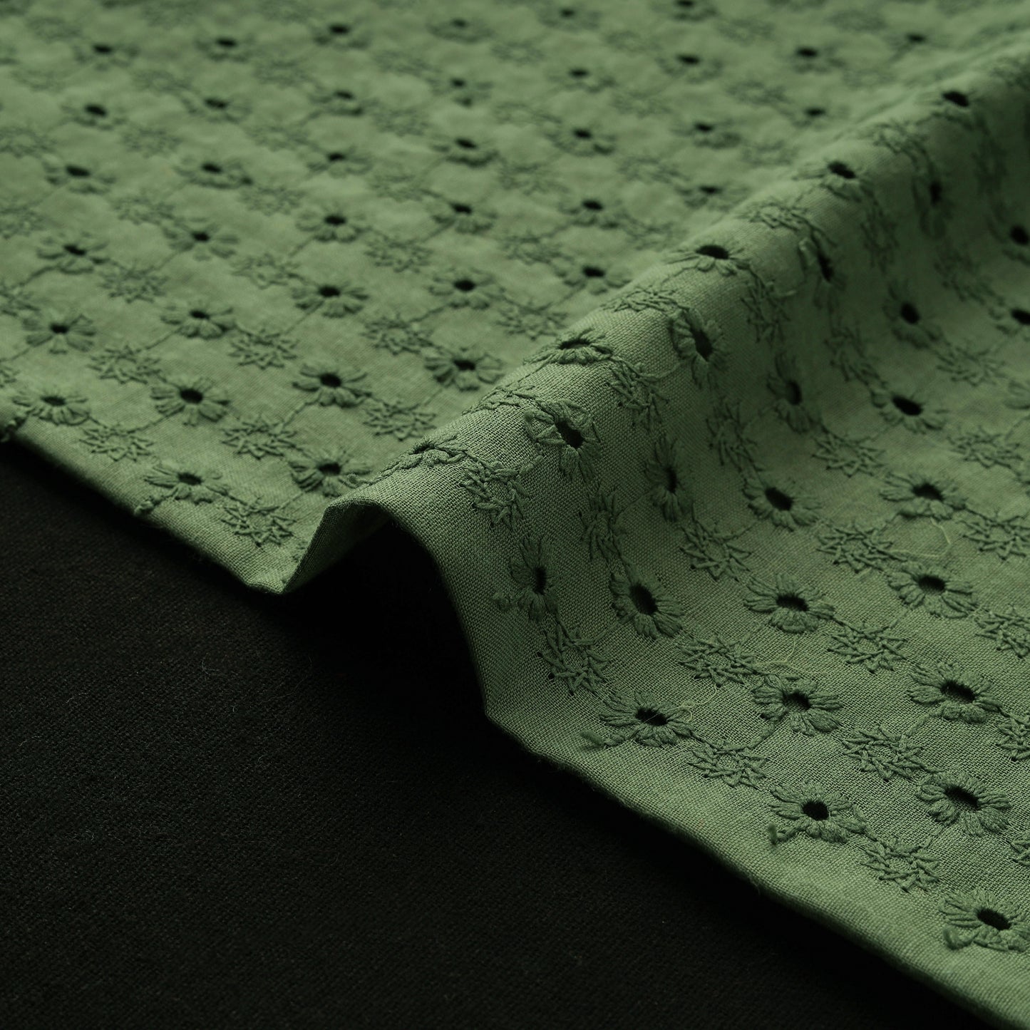 Floral Embroidered Cotton Hakoba Fabric 11