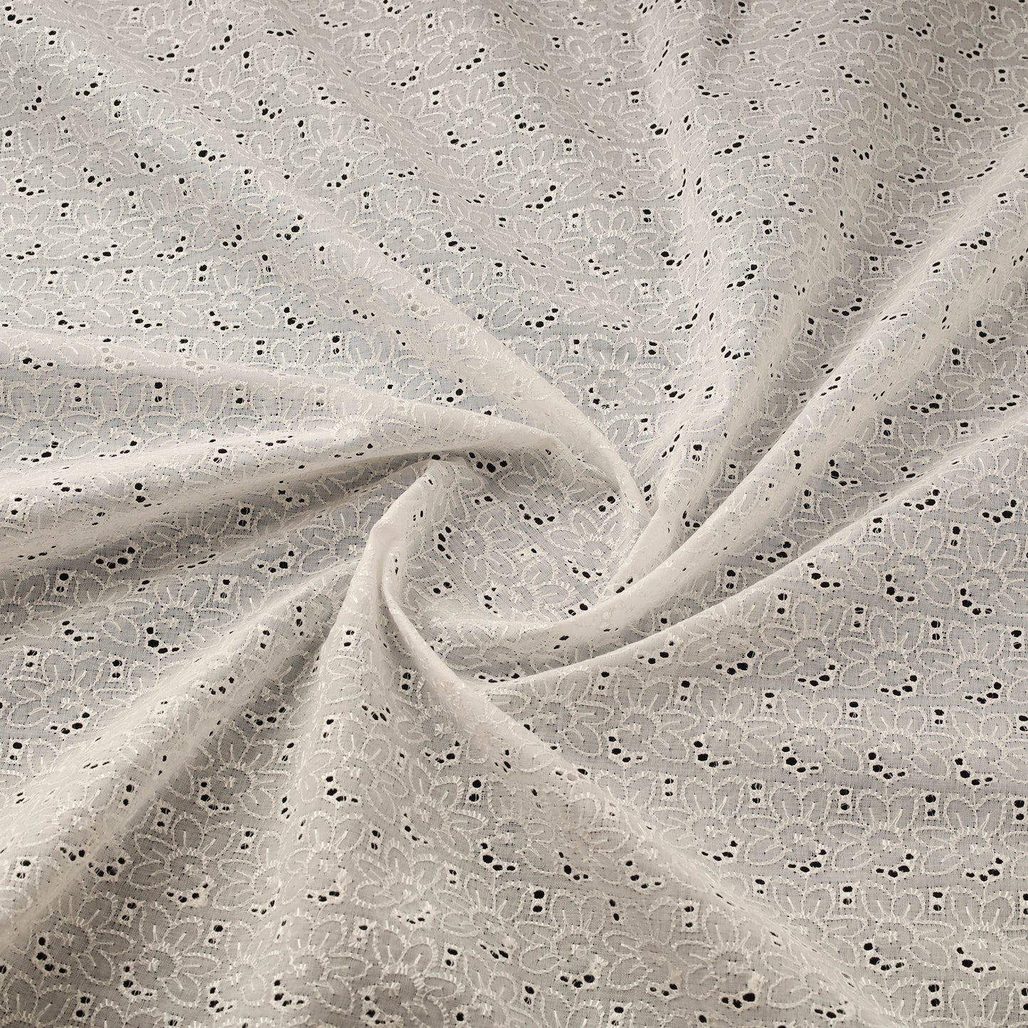 Floral Embroidered Cotton Hakoba Fabric 01