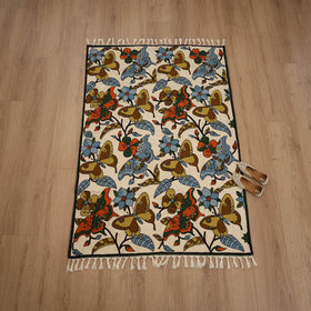 Original Kashmiri Chain Stitch Crewel Hand Embroidery Rug / Carpet (6 x 4 Feet) 03