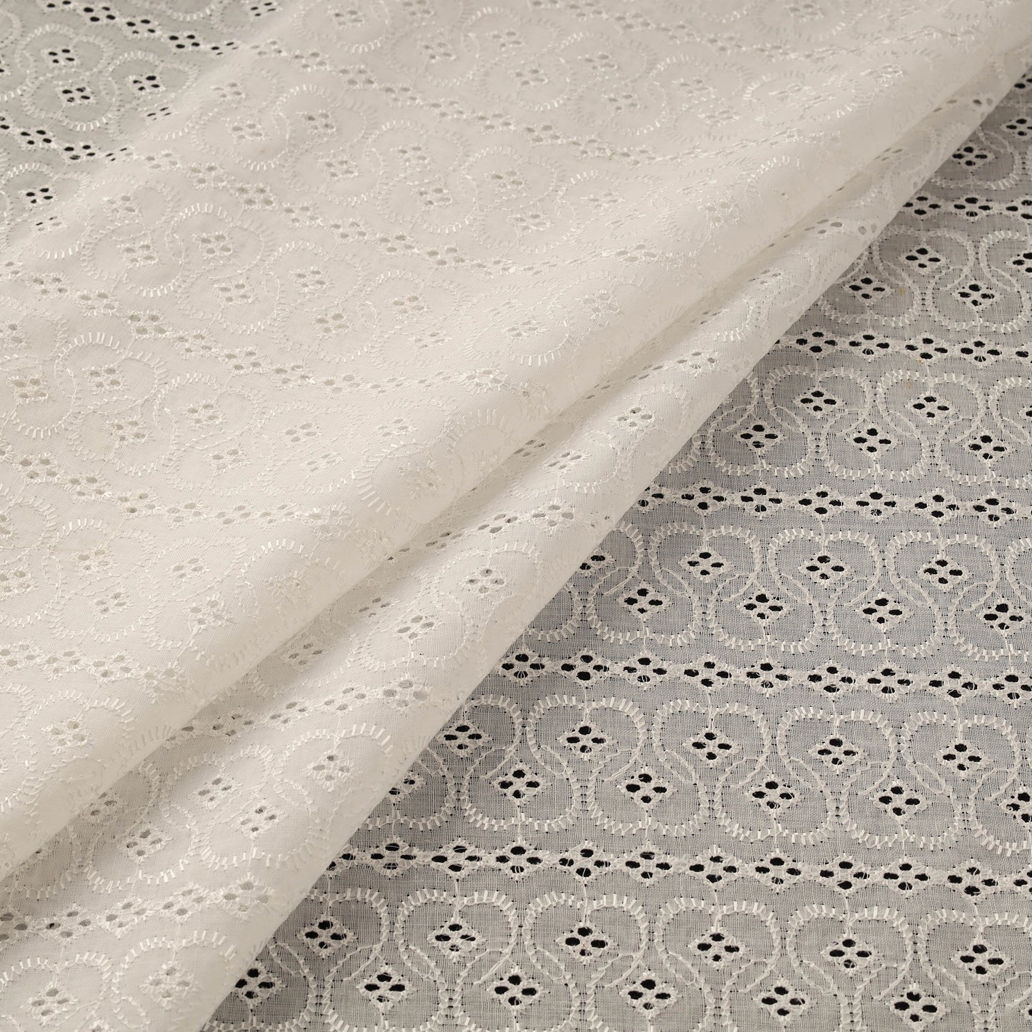 Floral Embroidered Cotton Hakoba Fabric 02