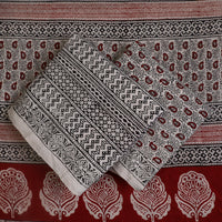 Multicolor - 3pc Bagh Block Printed Natural Dyed Cotton Suit Material Set 02