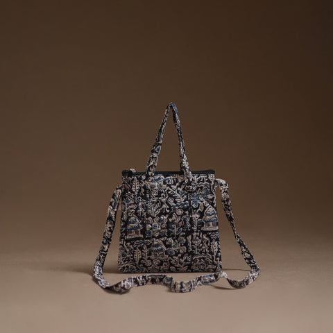 Black - Handcrafted Quilted Sling Bag 08