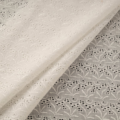 Floral Embroidered Cotton Hakoba Fabric 03