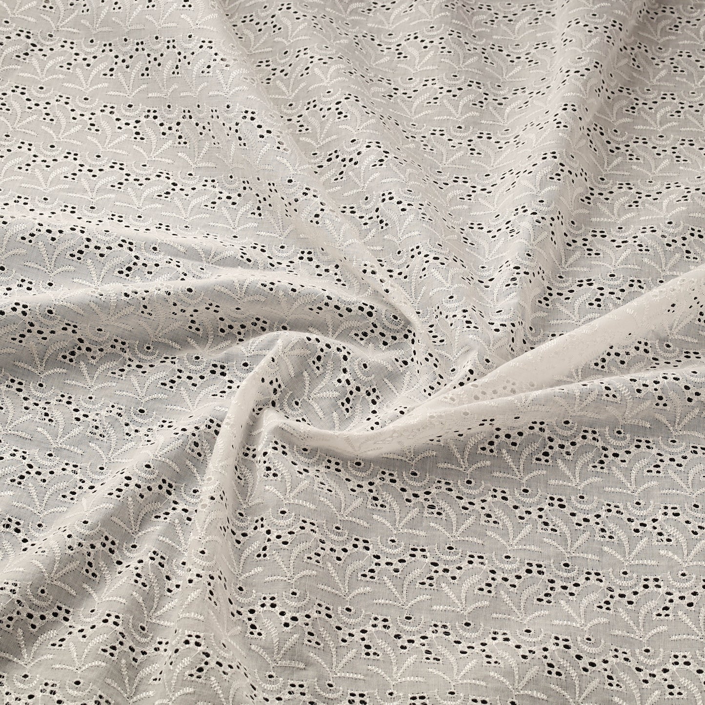 Floral Embroidered Cotton Hakoba Fabric 03