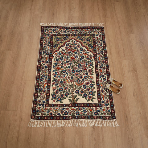 Original Kashmiri Chain Stitch Crewel Hand Embroidery Rug / Carpet (6 x 4 Feet) 04