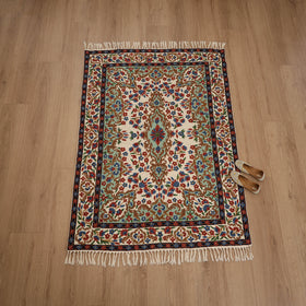 Original Kashmiri Chain Stitch Crewel Hand Embroidery Rug / Carpet (6 x 4 Feet) 05