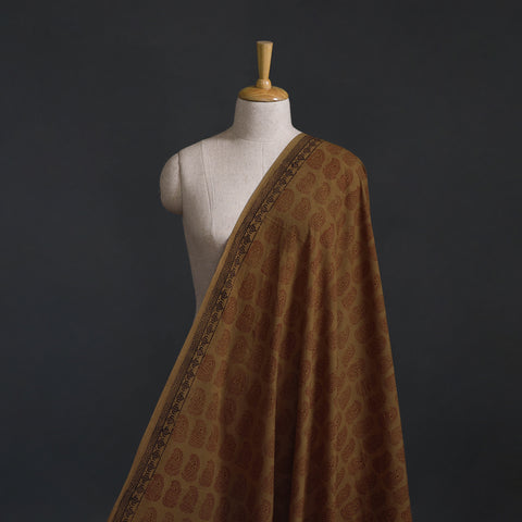 Brown - Bagh Hand Block Print Natural Dyed Cotton Fabric 24