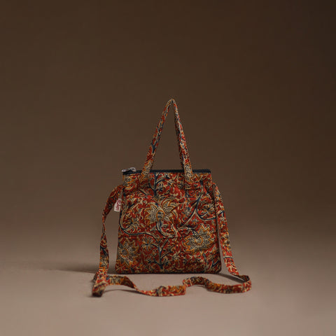 Orange - Handcrafted Quilted Sling Bag 13