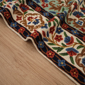 Original Kashmiri Chain Stitch Crewel Hand Embroidery Rug / Carpet (6 x 4 Feet) 05
