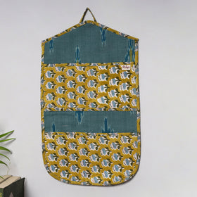 Yellow - 4 pockets handcrafted cotton wall hanging letter