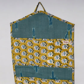 Yellow - 4 pockets handcrafted cotton wall hanging letter