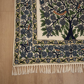 Original Kashmiri Chain Stitch Crewel Hand Embroidery Rug / Carpet (6 x 4 Feet) 06