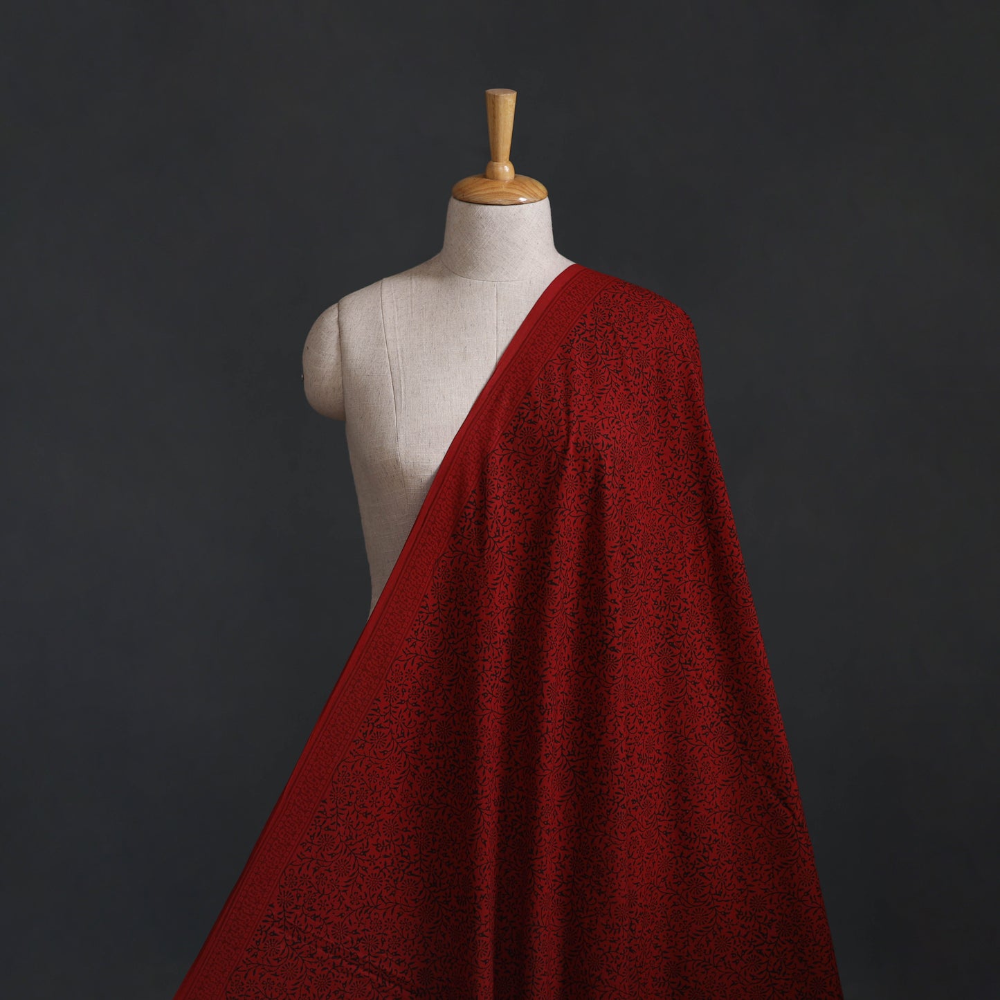 Red - Bagh Hand Block Print Natural Dyed Cotton Fabric 17