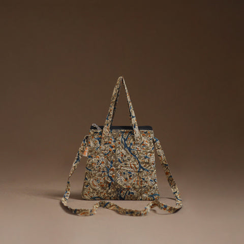 Beige - Handcrafted Quilted Sling Bag 16