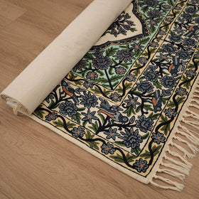 Original Kashmiri Chain Stitch Crewel Hand Embroidery Rug / Carpet (6 x 4 Feet) 06
