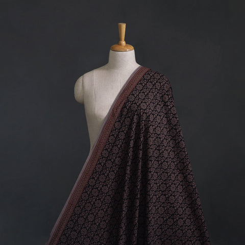 Black - Bagh Hand Block Print Natural Dyed Cotton Fabric 10