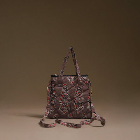 Brown - Handcrafted Quilted Sling Bag 20