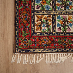 Original Kashmiri Chain Stitch Crewel Hand Embroidery Rug / Carpet (5 x 3 Feet) 08