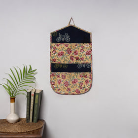 Yellow - 4 pockets handcrafted cotton wall hanging letter