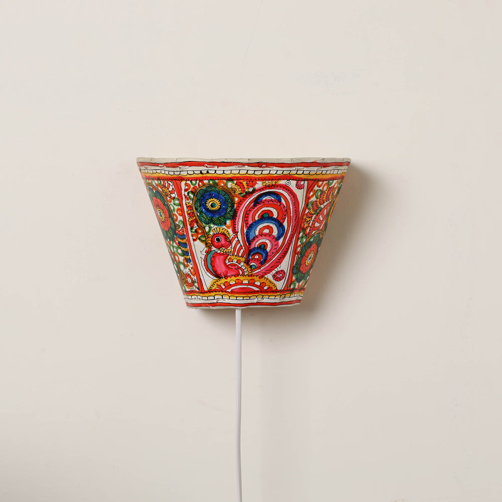 Handpainted Tholu Bommalata Leather Wall Lamp (Small) 50